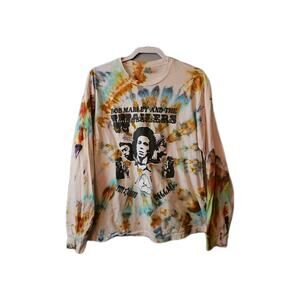 Bob Marley And The Wailers Tie Dye Long Sleeve Graphic Tee Size Large